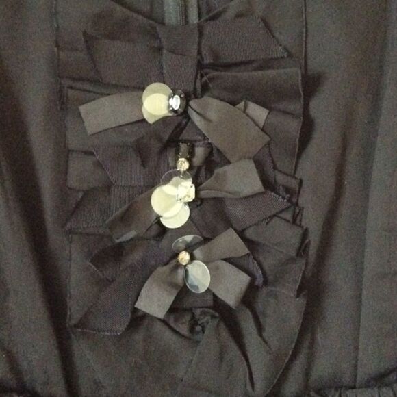 𝅺J CREW BLACK RIBBON DETAILED DRESS - Picture 2 of 3